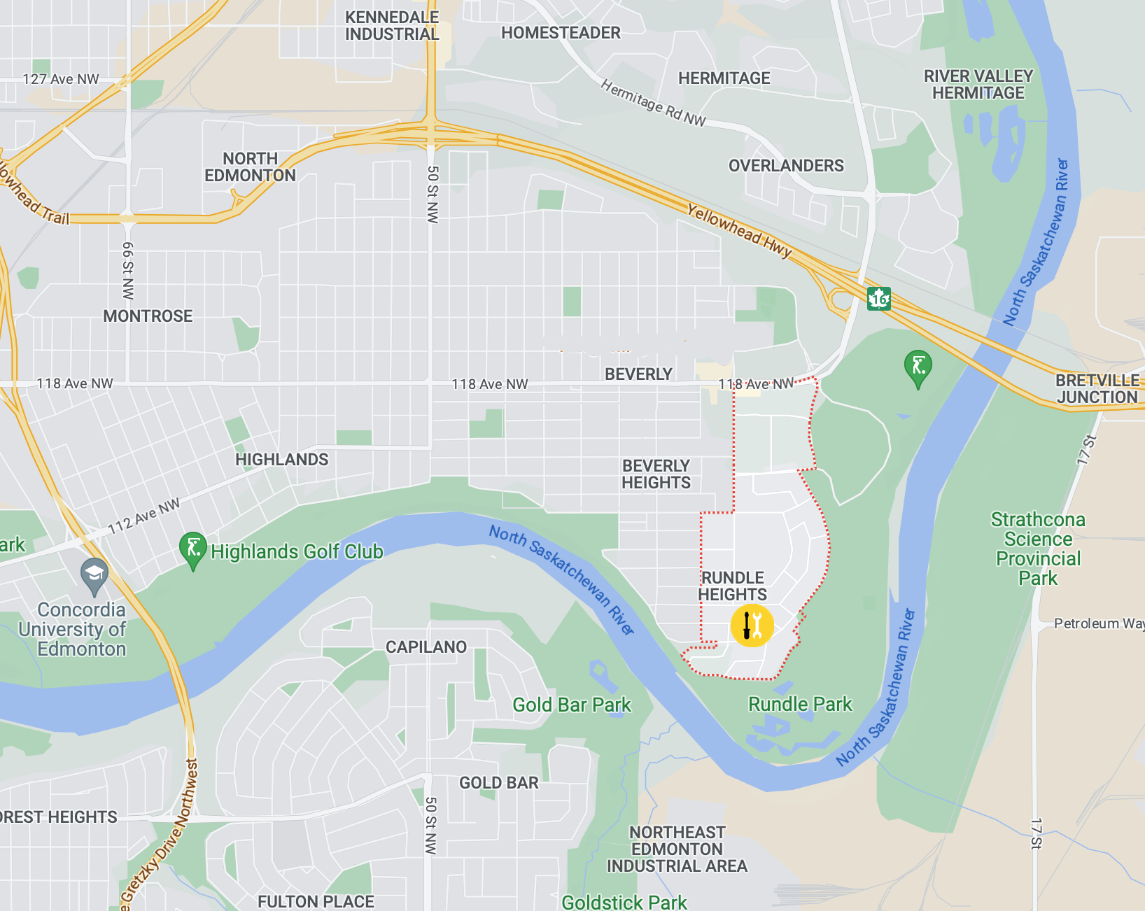 map of northeast Edmonton 